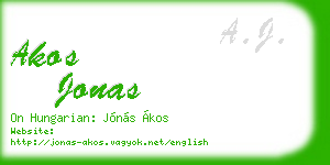 akos jonas business card