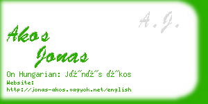 akos jonas business card